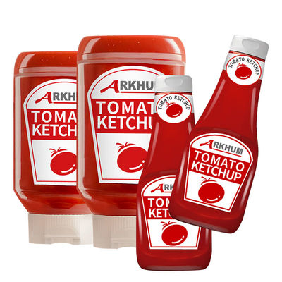 qualité Sauce tomate aromatisée Condiment saveur ketchup avec emballage de 150g en sachet et en boîte et Valeur Nutritionnelle de Référence Énergie 7% usine